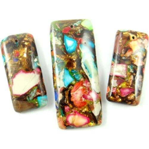 Natural stone Marine sedimentary Created For beads mixed charm pendant for diy Jewelry making necklace 3pc