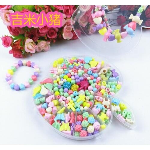 300pcs Diy Beads For Children Handmade Round Square Colorful Macaroon Acrylic Bead for DIY Girl Bracelet Necklace Kids New Gift