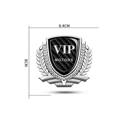 3D Silver Metal Auto Modified Grain Luxury VIP Car Trunk Side Seal Decals Badge Car Accessories