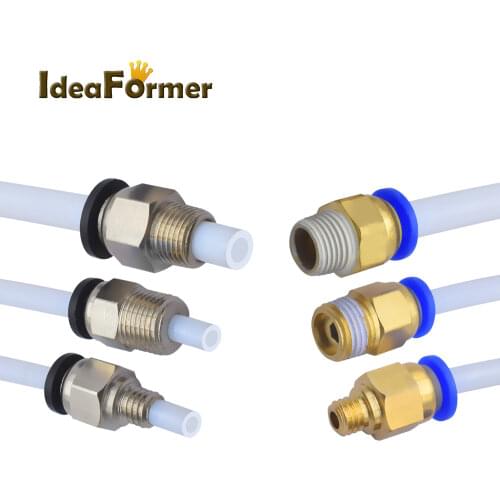 5Pcs/Lot 3D Printer Blue/Black Pneumatic Connector Thread M6/M10 Quick Jointer for 1.75/3.0mm filament Feeder Pipe Push Parts