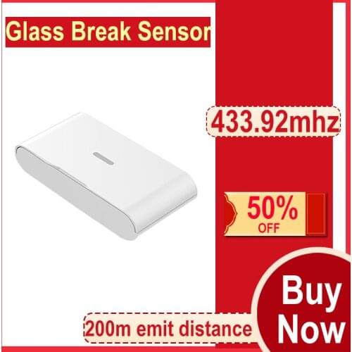 Qolelarm wireless 433mhz glass break vibration sensors door window alarm detector for home alarm kit