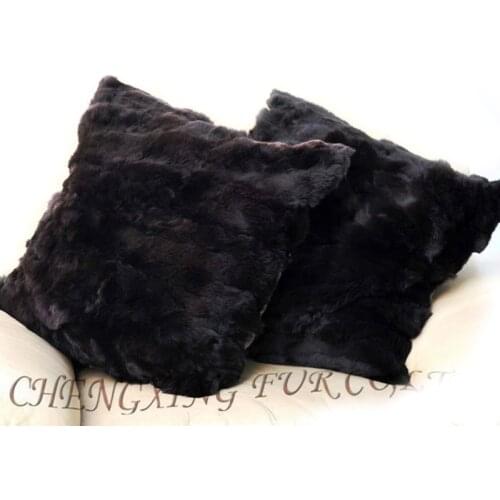 CX-D-25A 50x50cm Warm And Comfortable Rex Rabbit Fur Cushion Cover