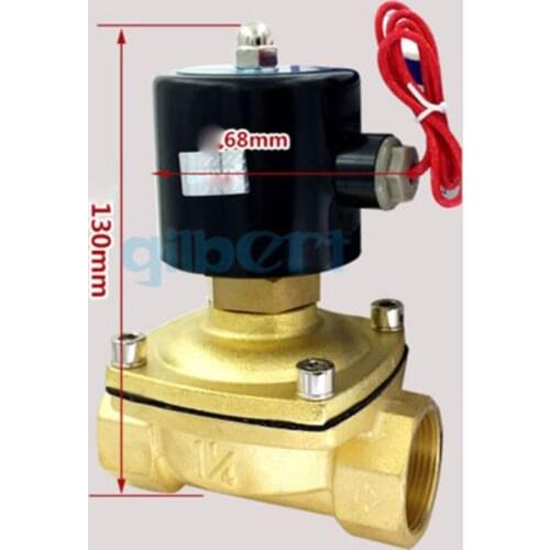 DC12/24V AC110/220V 1-1/4" BSPP 22W Normally Open Flow Pore 35mm Brass Gas Oil Water Solenoid Valve
