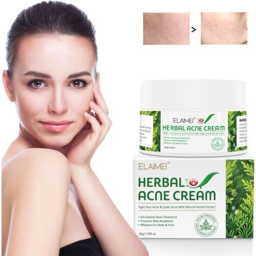 ELAIMEI Effective Acne Cream Remove Acne Cream Remove Scar Spots Shrink Pores Whitening Anti-Acne Face Gel Skin Care 50g TSLM1