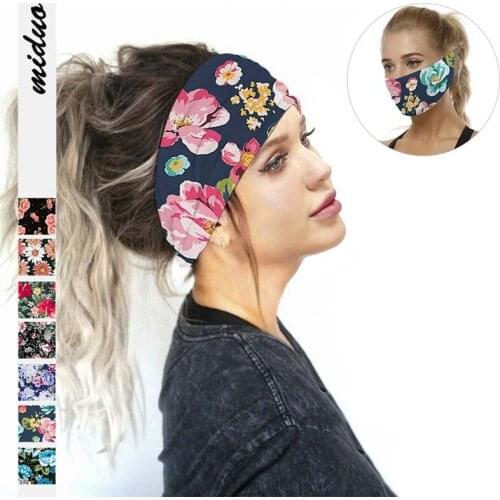Printed Yoga Elastic Hair Band Sport Headband Gym Anti-Slip Slim Hair Band For Fitness Antiperspirant Headband Turban