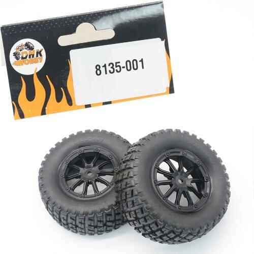 FATJAY 2pcs/lot DHK 8135-001 Tire complete (black rims) for all 1/10 scale cars