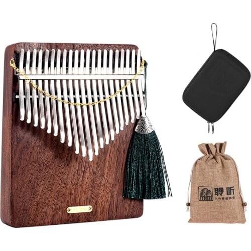 LINGTING K21W 21-key kalimba Wooden Thumb Piano Kalimba Mbira Sanza F Tonality with Storage Bag Carry Case Music Book Stickers