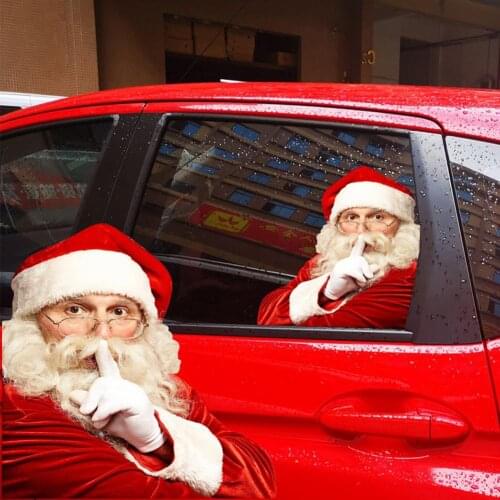 2pcs Creative Car Stickers Christmas Santa Claus Car Decals Waterproof Stickers ​Automobile Sticker Car Sticker Decal Gift Home