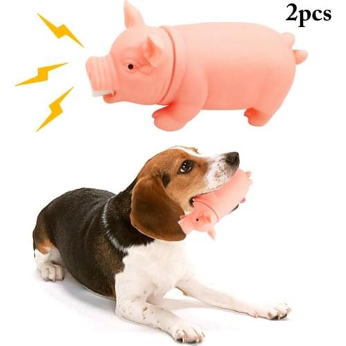 Legendog 2PCS Hot Selling Dog Squeaky Toys Rubber Interactive Pig Shape Pet Chew Toys Dog Bite Toys Pet Products