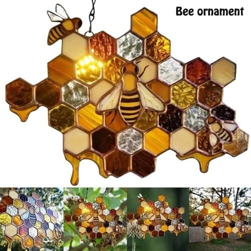 Queen&Bee Protect Honey Suncatcher,bumble Bee Sun Catcher Honey Bee Handmade Home Decoration Wall Art Decoration 21 Wholesales