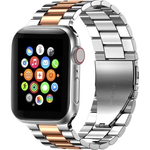 Metal Band for Apple Watch SE 6 38mm 40mm 42mm 44mm Link Bracelet Stainless Steel Watch Belt for iWatch SE 6 5 4 3 2 1 Strap