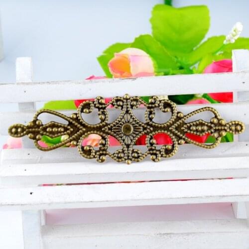 MIAOCHI Retail 5Pcs Antique Bronze Filigree Wraps Connectors Metal Crafts Gift Decoration DIY Findings 9.2x2.8cm F0463