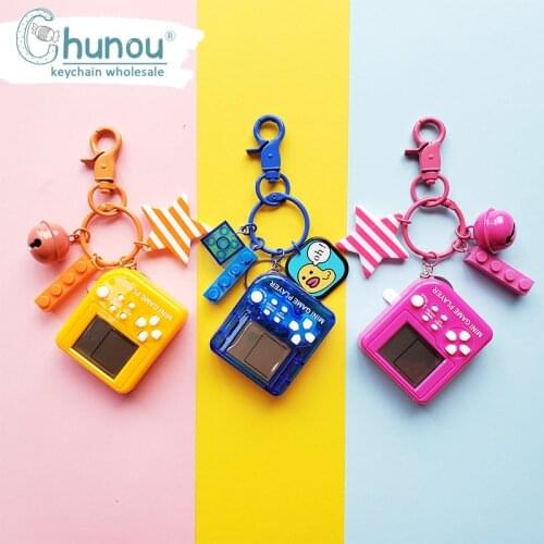 Cute Mini Classic Game Machine Retro Nostalgic Game Console Keychain Tetris Video Game Handheld Game Players Electronic Toys
