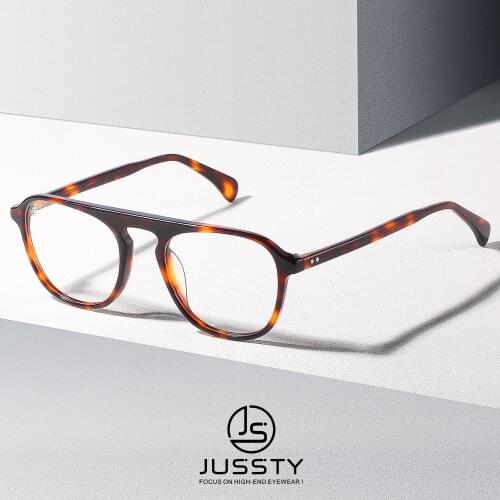 Leopard Acetate Myopia Eyeglasses Frame Men Retro Optical Glasses Frame Prescription Custom Brand Vintage Spectacles Frame Male