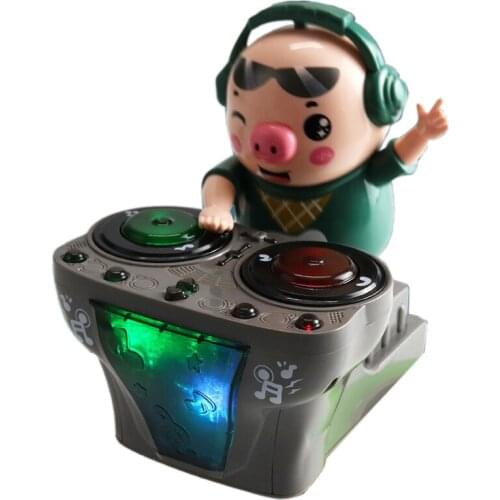 DJ Music Electric Pig Toys Music Dancing Pig with Colorful Flashing Lights Electronic Robot Pig Toy Gift for Kids