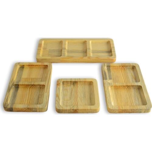 4 Piece Nuts Set Wood Square Partitioned rolling tray tray trays decorative kitchen storage rattan weed tray weed tray jewelry