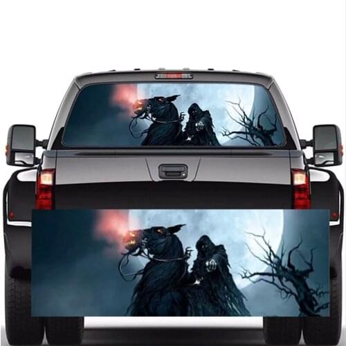 Skeleton Horse for Truck Jeep Suv Pickup 3D Rear Windshield Decal Sticker Decal Rear Window Glass Poster 168 x 74CM