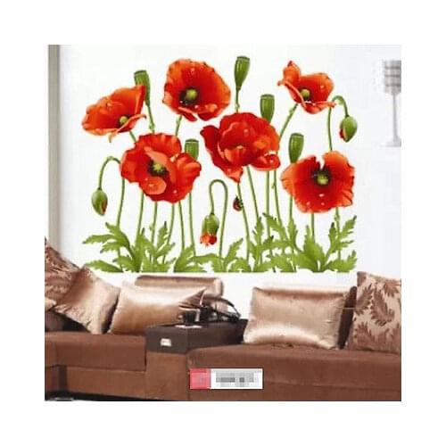 2016 New DIY Home Family Decor Red Flower Removable Decal Room Wall Sticker Vinyl Art Hot