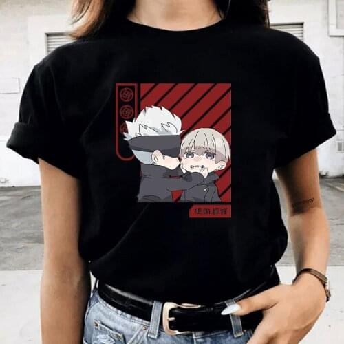 New Japanese Anime Jujutsu Kaisen T-Shirt Toge Inumaki Bonito Flakes Women Fashion T-shirts Satoru Gojo Graphic Female T Shirts