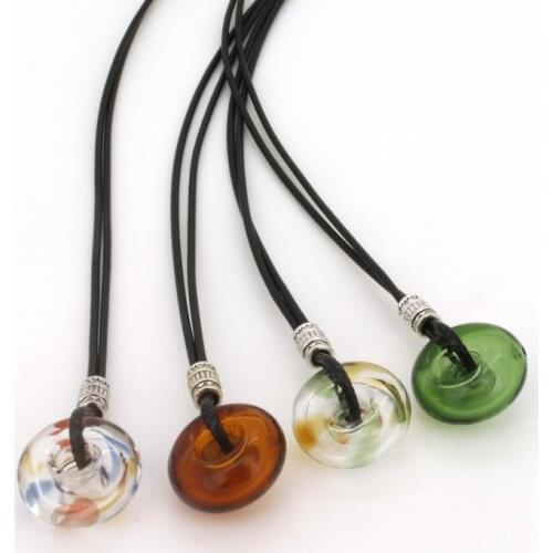 Circle Glass Crystal Pendant Essential Oil Bottle Necklaces&Pendants Aroma Perfume Diffusfer Pendant Long Necklace Air Fresher
