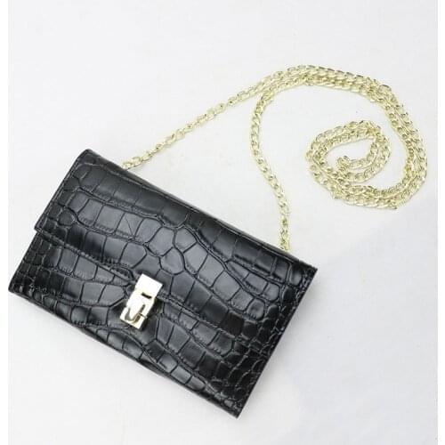 New fashion personalized crocodile cow leather chain purse long wallet women small crossbody chain clutch bag ladies