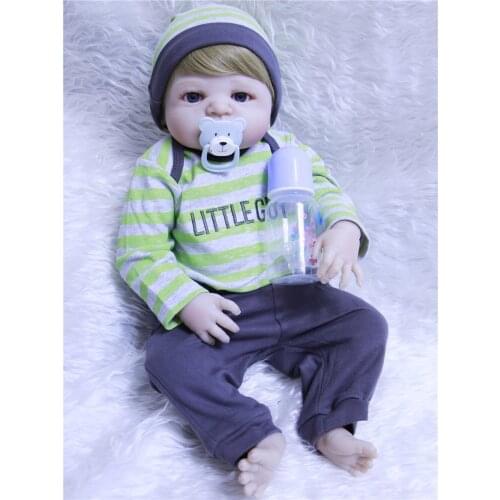NPK 23" Full Body Silicone Reborn Baby boy reborn doll toys bathe Play House dolls baby toddler reborn bonecas kids gift doll