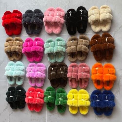 European Luxury 100% Real Mink Fur Slipper Fashion Slippers Women Indoor Winter Slippers Furry Slides Slippers Ladies Slippers