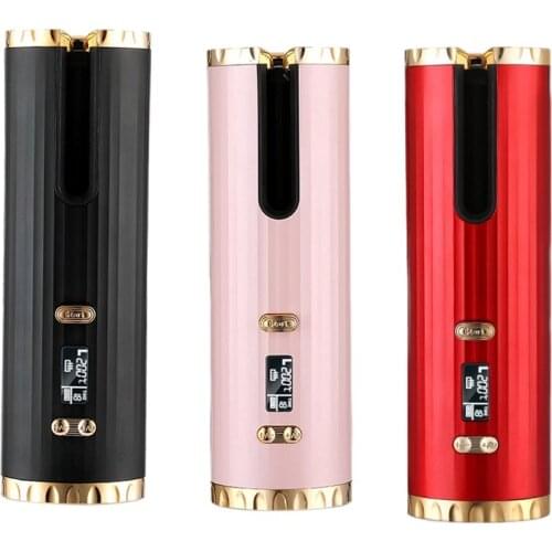 Hair Curler LCD Ceramic Cordless Curling Iron Hair Waver Tongs Iron Curling Wand Hair Curler USB Cordless