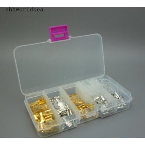 Shhworldsea 150PCS 10 kinds 2.8MM 4.0MM 4.8MM 6.3MM male and female model copper Terminal Connector auto car terminals