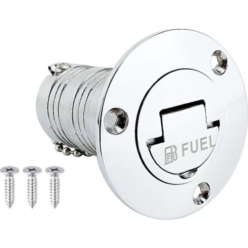 Universal Boat Gas Filler Keyless Cap 1-1/2" Silver 316 Stainless Steel