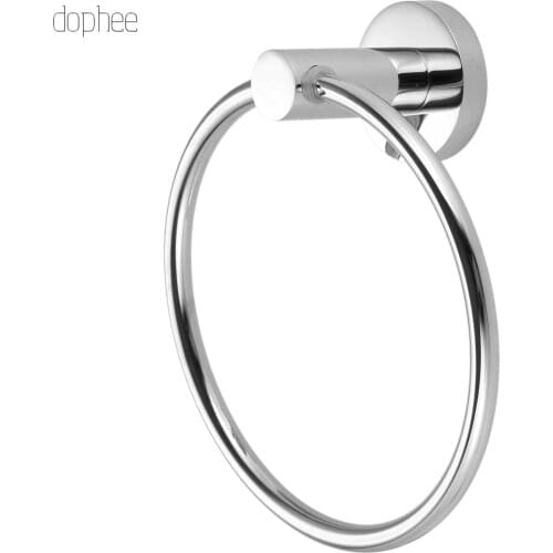 Dophee 1pc Bathroom towel holder, Stainless steel Wall-Mounted Round Towel Rings ,Towel Rack