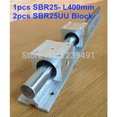 1pcs SBR25 L400mm linear guide + 2pcs SBR25UU block