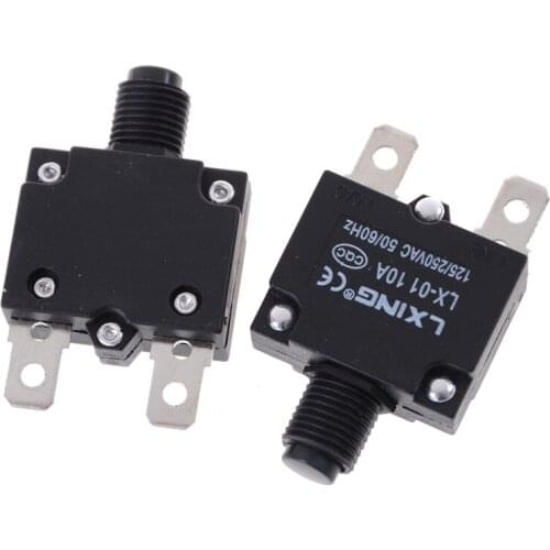 1pcs Thermal Switch Circuit Breaker Overload Protector Disconnecting Current 5A 8A 10A 15A 20A Overload Switch Terminals 2 Pin