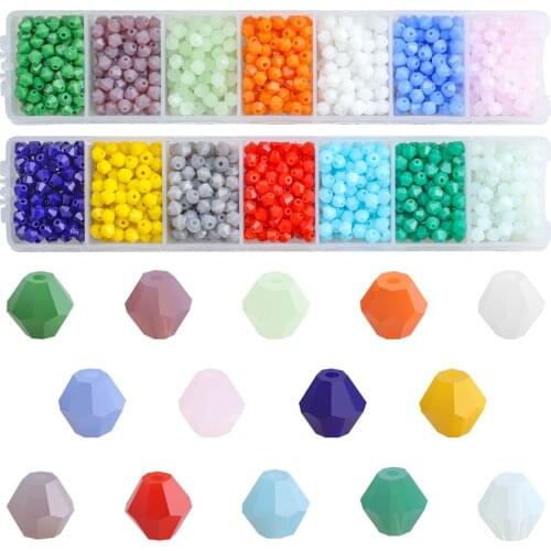 1400Pcs/Box 4MM Miyuki Bicone Crystal Glass Faceted Jewelry Accessorie Crafts Material Loose Spacer Beaded Wholesale In Bulk