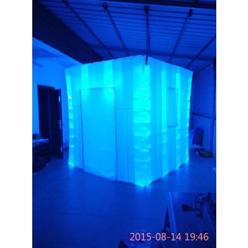 2.4 m x 2.4 m x 2.4 m inflatable photo booth with biggest Inner Space and door curtain