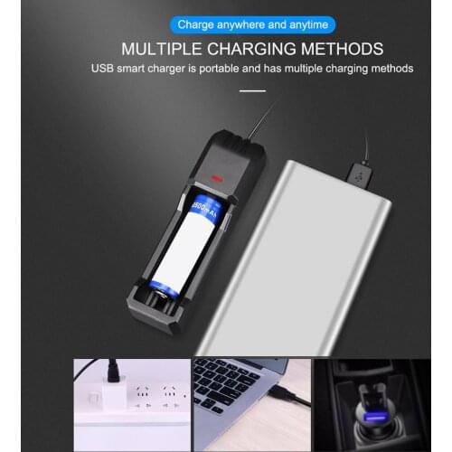 26650 18650 14500 10440 16340 21700 18500 USB Single Slot Lithium Battery Charger Electric Lithium Battery Rechargeable Charger