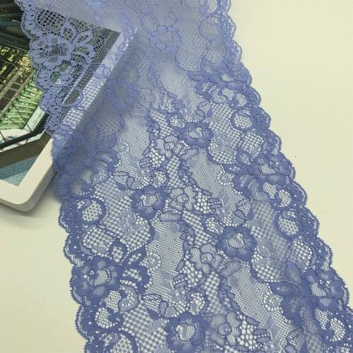 3y/lot 20cm Blue Elastic Stretch Lace trim Skirt Hem Underwear Sewing Craft DIY Apparel Fabrics Lace Lingerie Wholesales