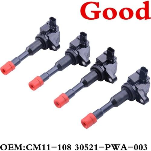 CAPQX 4PCS Ignition coil pack candle For Civic Hybrid 2007 2008 2009 2010 2011 FIT 1.3L GD1 GD3 GD6 2005 2006 2007 2008 CITY