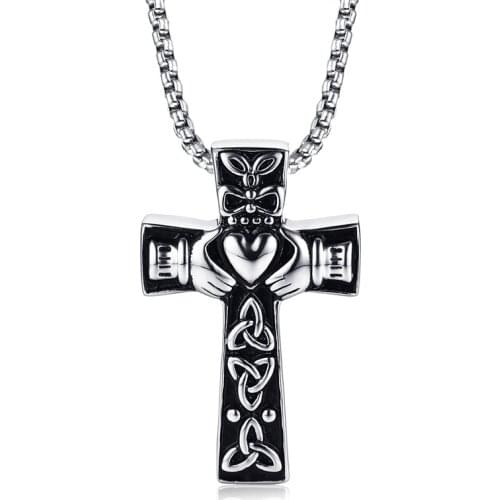 40MM Stainless Steel Cladda Cross Pendant Mens Pendant N00663