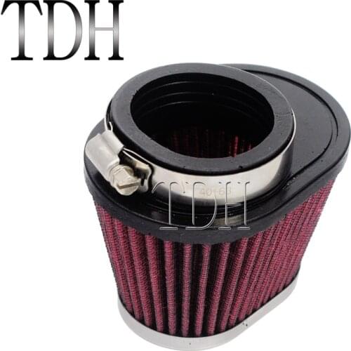 48mm 50mm 52mm Engine Inlet Air Filter High Flow Oval Pod Offset Air Cleaner Intake ATV Quad For Harley Honda Suzuki Kawasaki