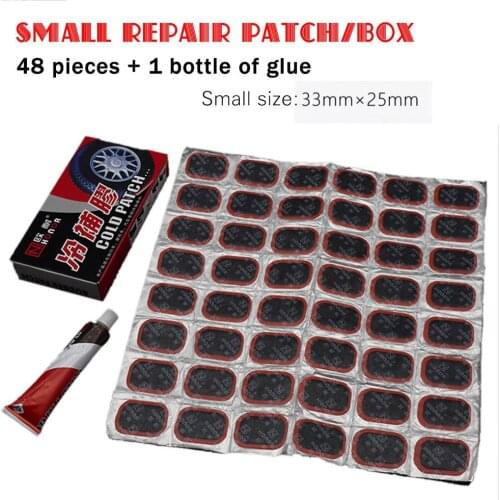 48 Pcs+1 Glue High Quality Round Bicycle Motor Bike Electric Car Tire Tyre Rubber Patch Glue Cycling Tire Puncture Repair Tools