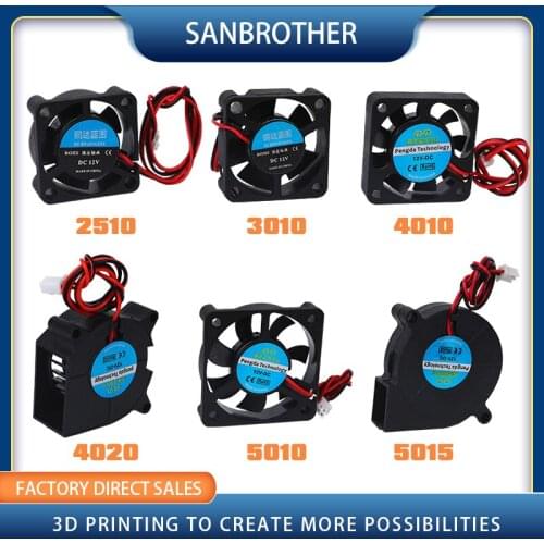 5015/4010/4020 12V&24V Cooling Turbo Fan Brushless 3D Printer Parts 2Pin For Extruder DC Cooler Blower Part Black Plastic Fans