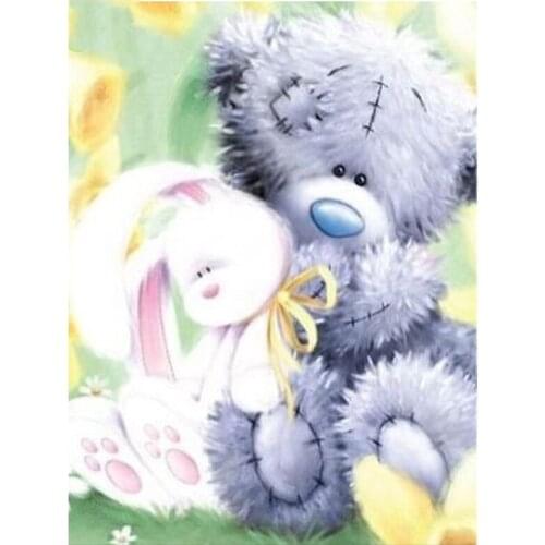 5d Diamond Painting Cartoon Bear 3d Daimond Embroidery Full Round Rhinestones Pictures Mosaic Diamant Painting Teddy Child Gifts