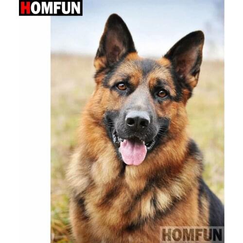 HOMFUN Full Square/Round Drill 5D DIY Diamond Painting "Animal dog"3D Diamond Embroidery Cross Stitch Home Decor A20189