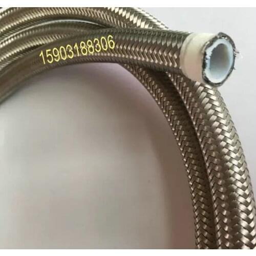 AN-6-AN6-Stainless-Steel-Braided-PTFE-Fuel-Line-Oil-Gas-Hose-Silver-1M-3FT-ID-8mm
