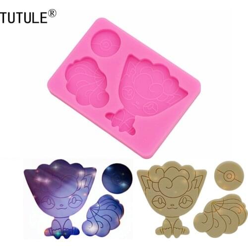 Shiny Glossy Cat Keychain Flying Dragon Doll silicone mold,DIY Epoxy Resin Craft Keychain Jewelry Pendant Silicone Jewelry Mold