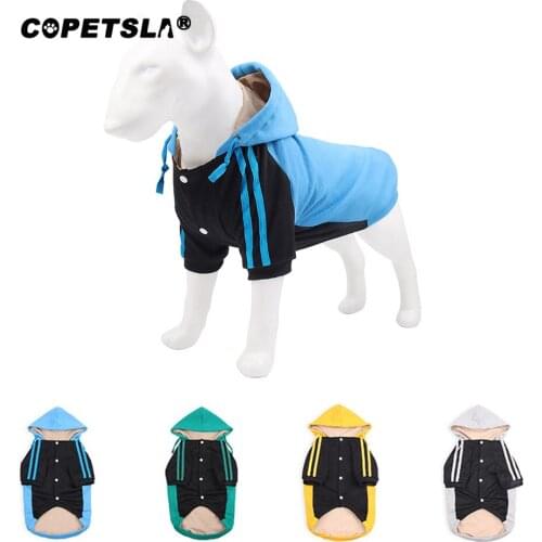 Copetsla 2021 New S-XL Warm Two-Legged Pet Jacket Pet Dog Clothes for Small Medium Dogs Fashion Cotton Hooded Sweatshirt