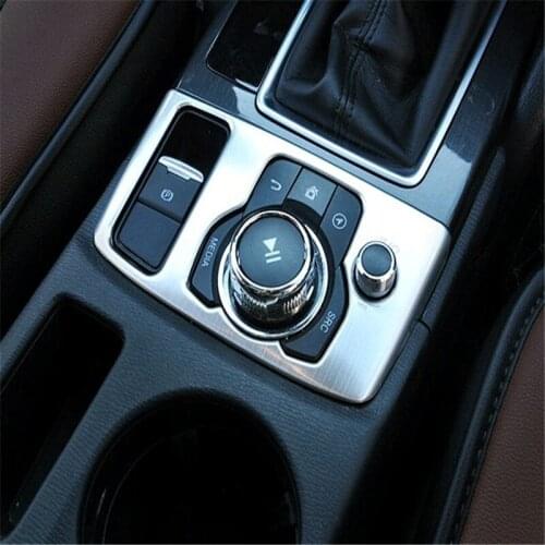 For MAZDA CX-5 2015 2016 stainless steel stick gear base pedestal multimedia switch knob button cap trim auto cover styling