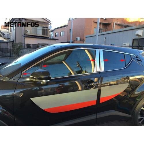 For Toyota CHR C-HR 2016-2018 2019 Window Center Pillar Cover Trim Molding Decoration Sticker Exterior Accessories Car Styling