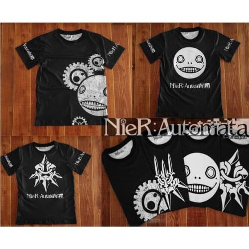 Hot Game NieR:Automata Japanese Summer T-Shirt Cool Double-side Print Anime Men Women Casual Short Sleeve Shirt Tee Tops